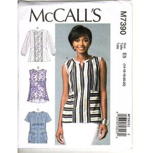McCall's M7390 Misses 14 to 22 Tops and Tunics Uncut Sewing Pattern New